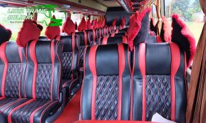 Interior dan Harga Sewa Bus Pariwisata di Jogja Yogyakarta Murah Terbaru