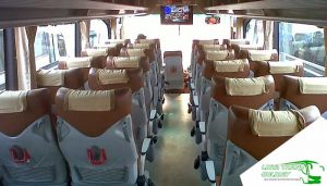 Interior Sewa Bus Pariwisata PO Trac di Jakarta Murah